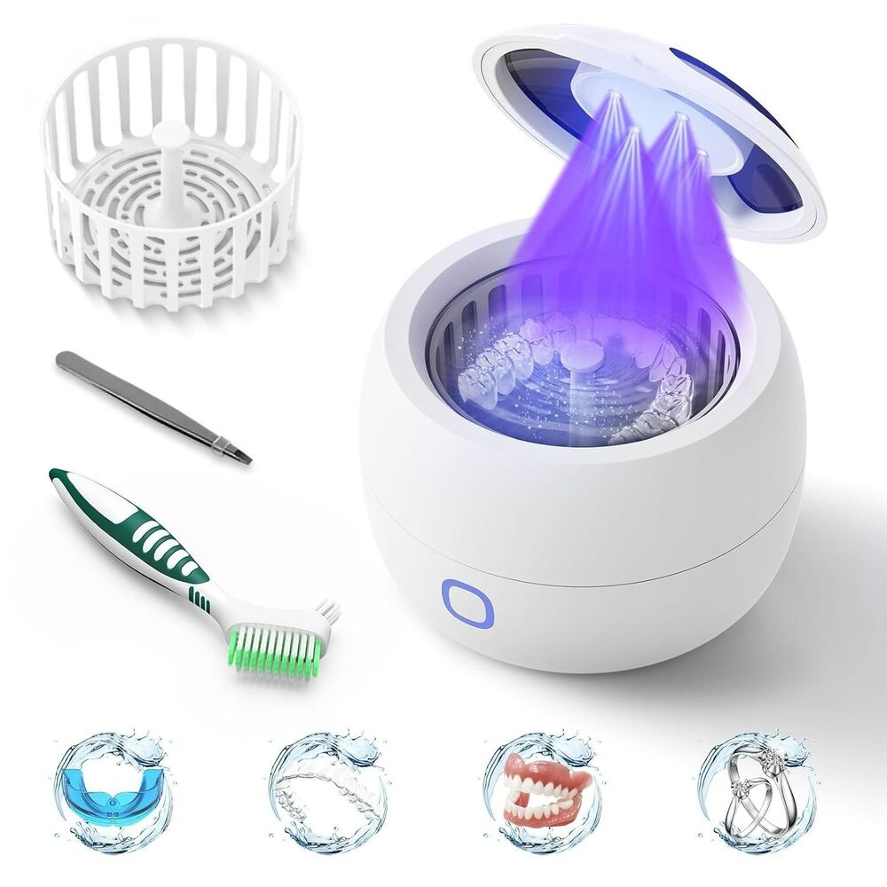 Ultrasonic Retainer Cleaner 45kHz 200 ml Dental Cleaner 4 Mode Dentures Guard